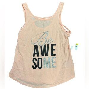 NWT Ideology Be Awesome Tank Top in Peach and Black Size 10/12 Medium